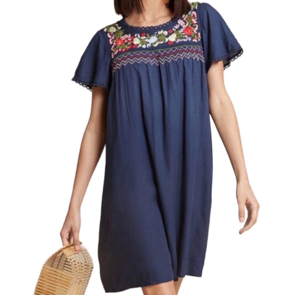 Modcloth Peace & Lovely Shift Dress in Navy blue size XL